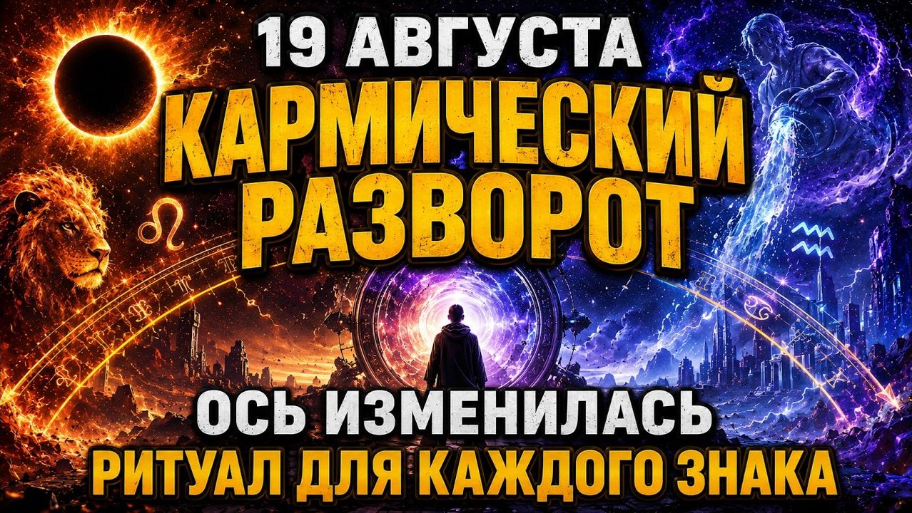19 августа 2026. Кармический разворот: узлы встали на ось Лев–Водолей и запустили твой цикл ✨
