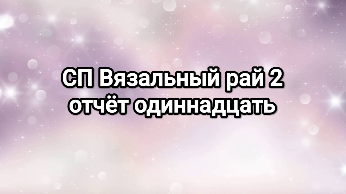 СП Вязальный рай 2, отчёт одиннадцать