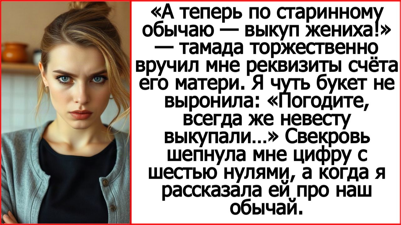 А теперь по обычаю — выкуп жениха! Тамада вручил мне реквизиты счёта его матери. Истории из жизни.