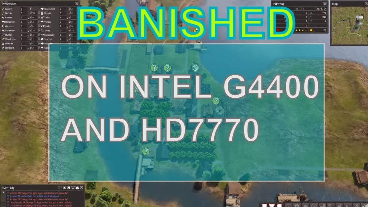 Banished On Intel G4400 And Radeon HD7770. Суровая игра.🕵🕵🕵