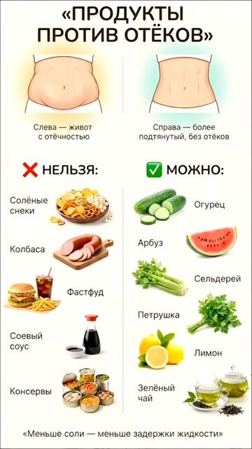 Продукты против отеков