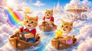Котики играют в небесном замке. Мультики про котиков. Котики. Мультики