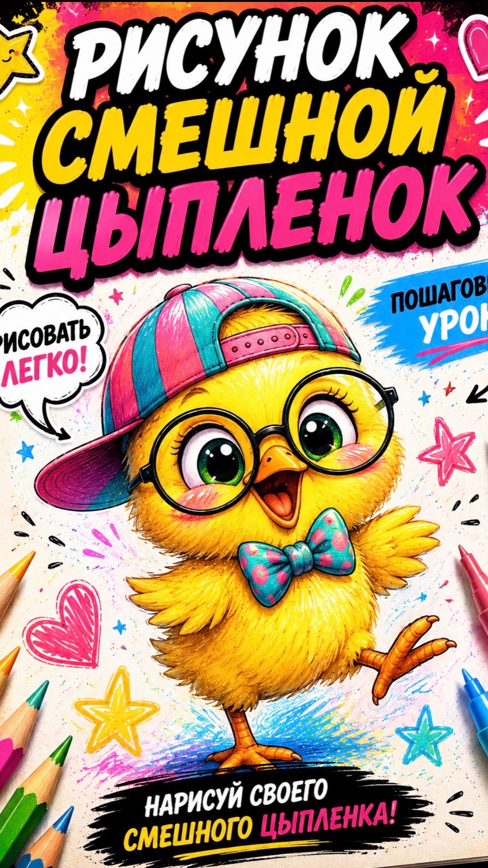 Рисунок. Смешной цыпленок