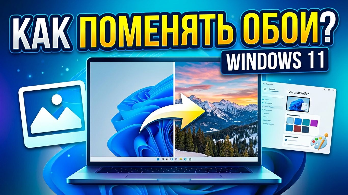 Как поменять обои в Windows 11? Как изменить фон рабочего стола на Виндовс 11?