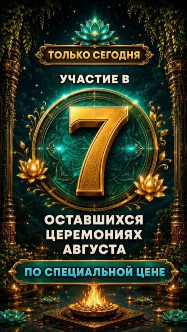 Специальная цена на оставшиеся церемонии августа