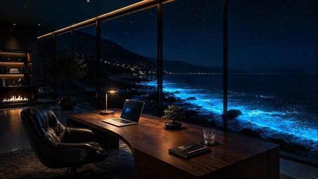 Deep Work Music Bioluminescent Ocean Night ~ CEO Focus Music For Hyperfocus & Flow State