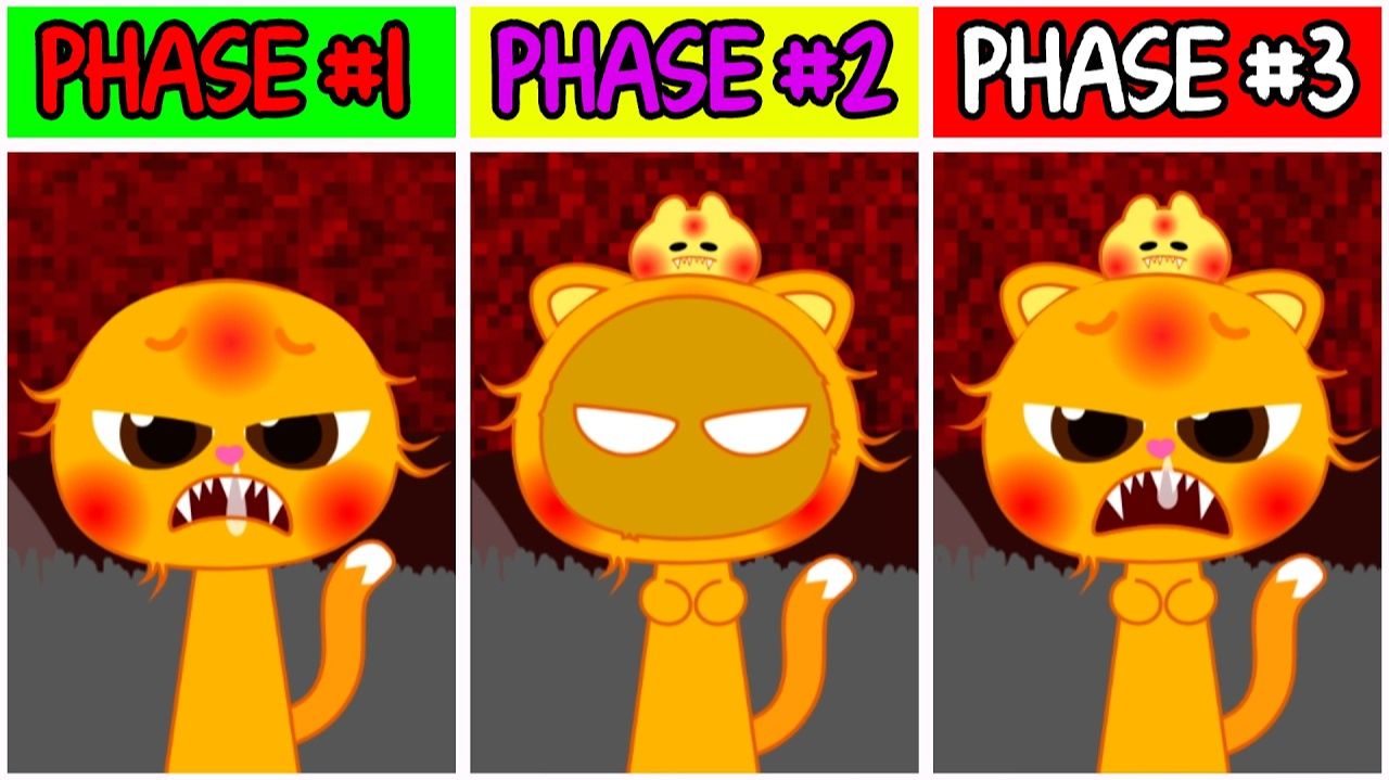 Мой персонаж Sprunki (OC) — Emoji 128 Ninimo But Sick из Pinkfong (фазы 1–3)