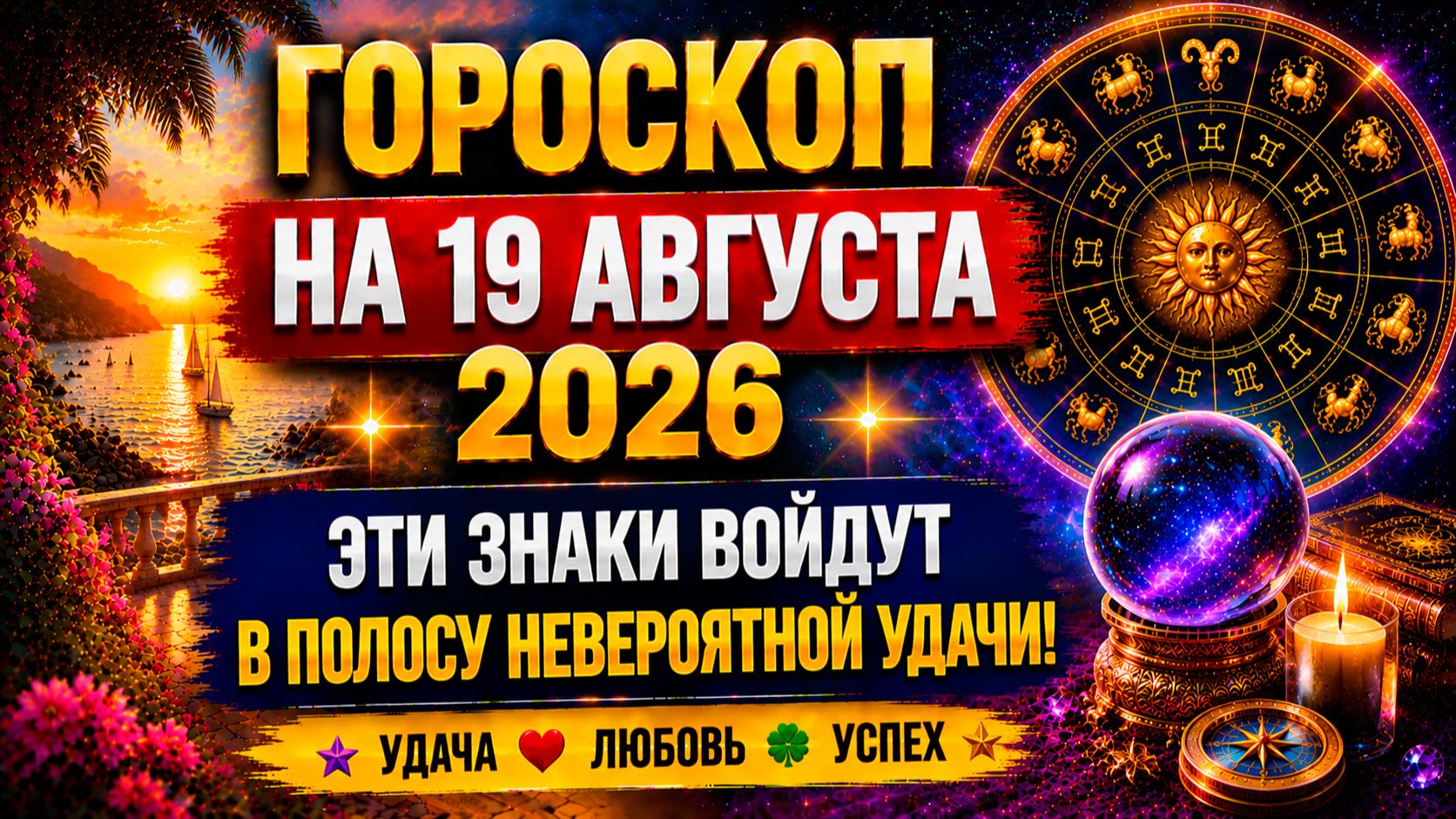 Гороскоп на 19 августа 2026 🔥 Эти знаки войдут в полосу невероятной удачи!