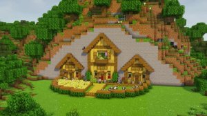 Большой дом в скале! Строители Майнкрафт! Minecraft!
