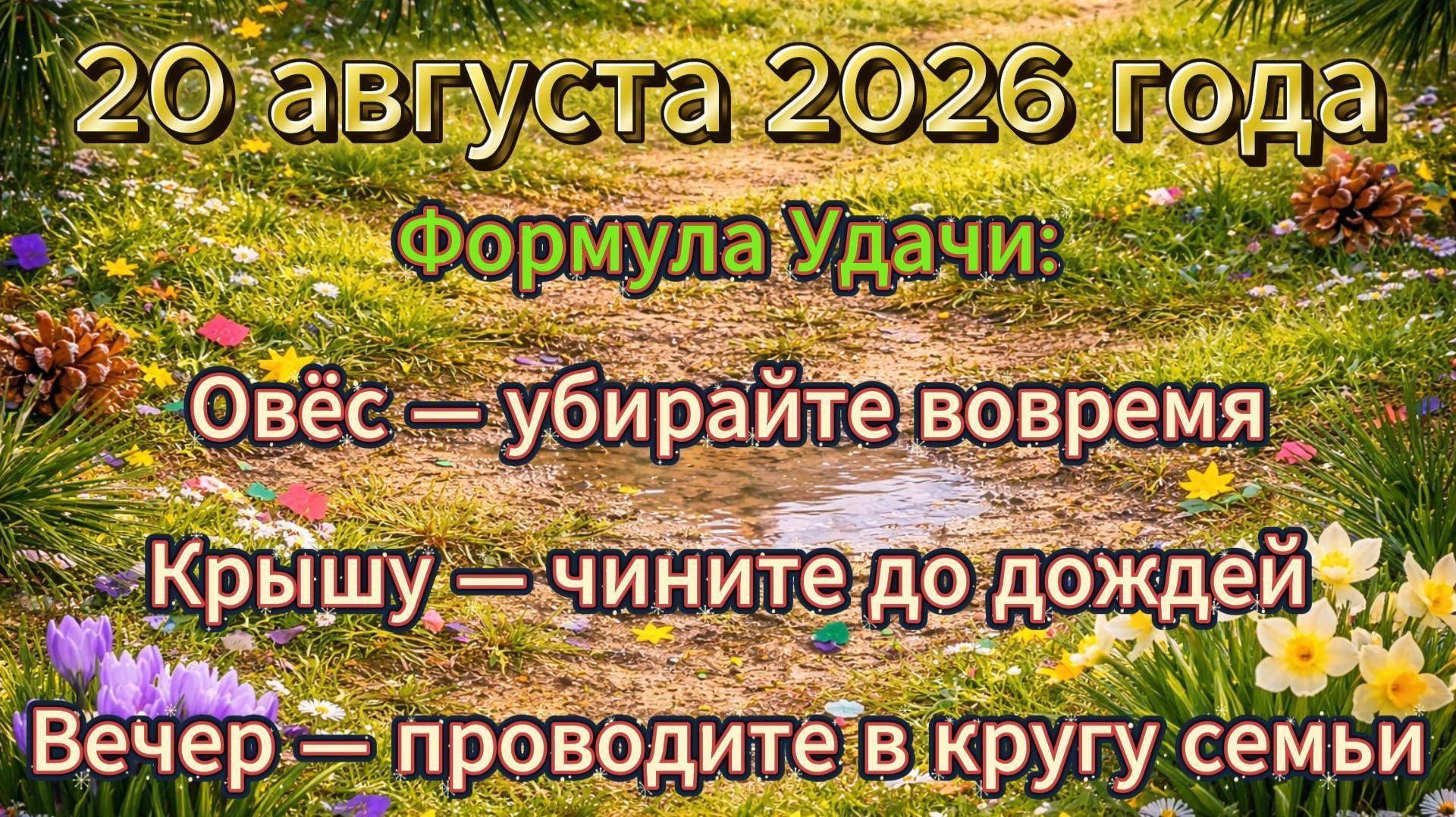 Народные приметы на 20 августа 2026 года