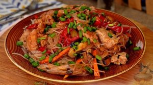 ФУНЧОЗА С МЯСОМ И БАКЛАЖАНАМИ