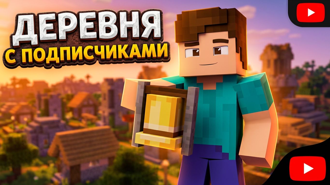 ВЫЖИВАЮ И СТРОЮ ДЕРЕВНЮ С ПОДПИСЧИКАМИ | Minecraft