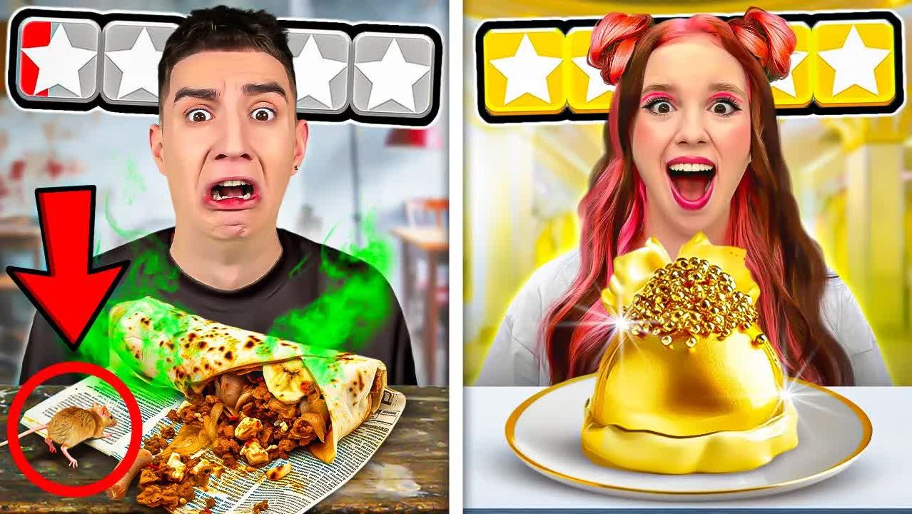 A4 - Еда из ЛУЧШИХ Vs ХУДШИХ РЕСТОРАНОВ !