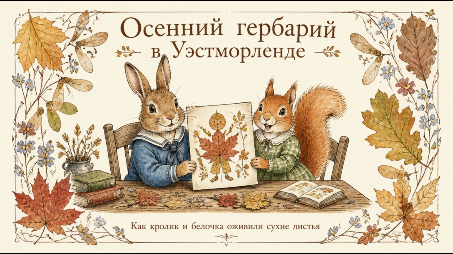 Лесные сокровища Барнаби и Хайди. Удивительный портрет из листьев!