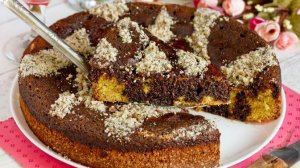 БИСКВИТНЫЙ ПИРОГ С ШОКОЛАДНОЙ ПРОПИТКОЙ И ОРЕХАМИ