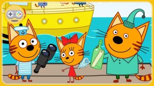 Три Кота Морское приключение - Поиски клада _ Котята Коржик, Карамелька и Компот в море _ мульт игра