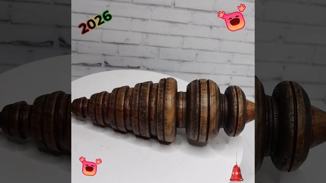 Елочная игрушка абстракция, резьба по дереву