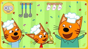 Три Кота Кулинарное шоу Кухня - Каша от друзей и семьи _ мультик игра для детей