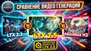 LTX2.5 в сравнении с MiniMax H3 и LTX 2.3