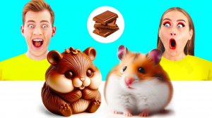 Челлендж. Шоколадная Еда vs Настоящая еда # Удивительные Кухонные Рецепты от Fun Challenge