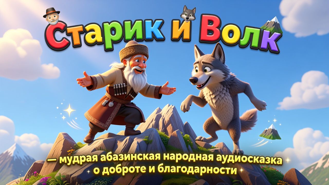 👴🐺⛰️ Старик и Волк — мудрая абазинская народная аудиосказка о доброте и благодарности ✨🏔️