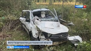 В Нагорском районе после съезда с дороги в аварии погибли женщина и девочка