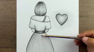 Как нарисовать красивую девушку со спины — Пошаговое рисование красивой девушки — Для начинающих