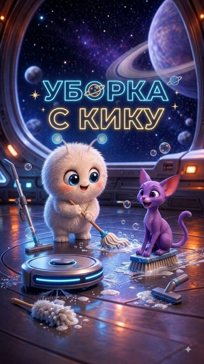 🚀 Кику наводит порядок в космосе! 🧹🪐
