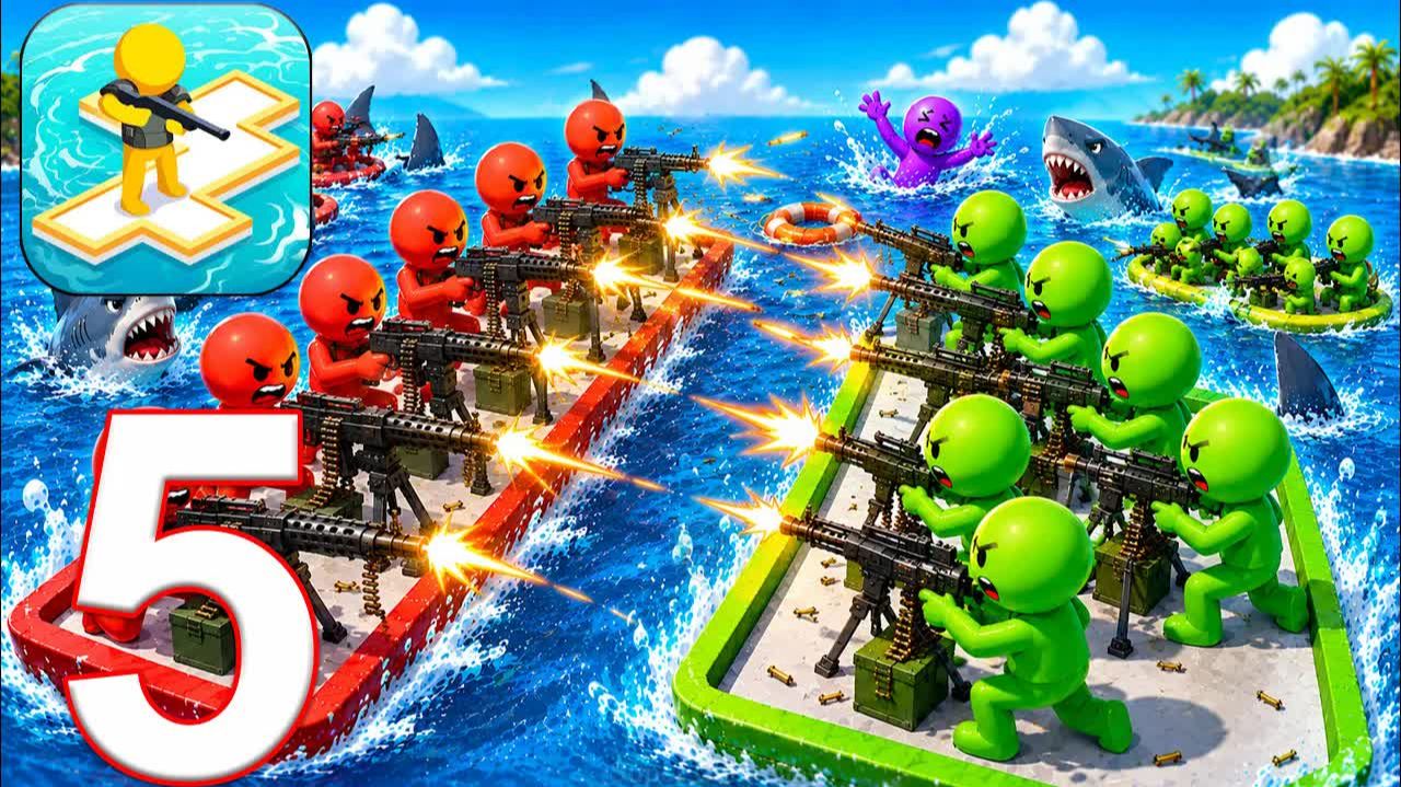 БОЙ НА ПЛОТАХ – Я УНИЧТОЖИЛ ВСЕ ВРАЖЕСКИЕ ПЛОТЫ! ПРОХОЖДЕНИЕ ЧАСТЬ 5 (ANDROID, IOS)