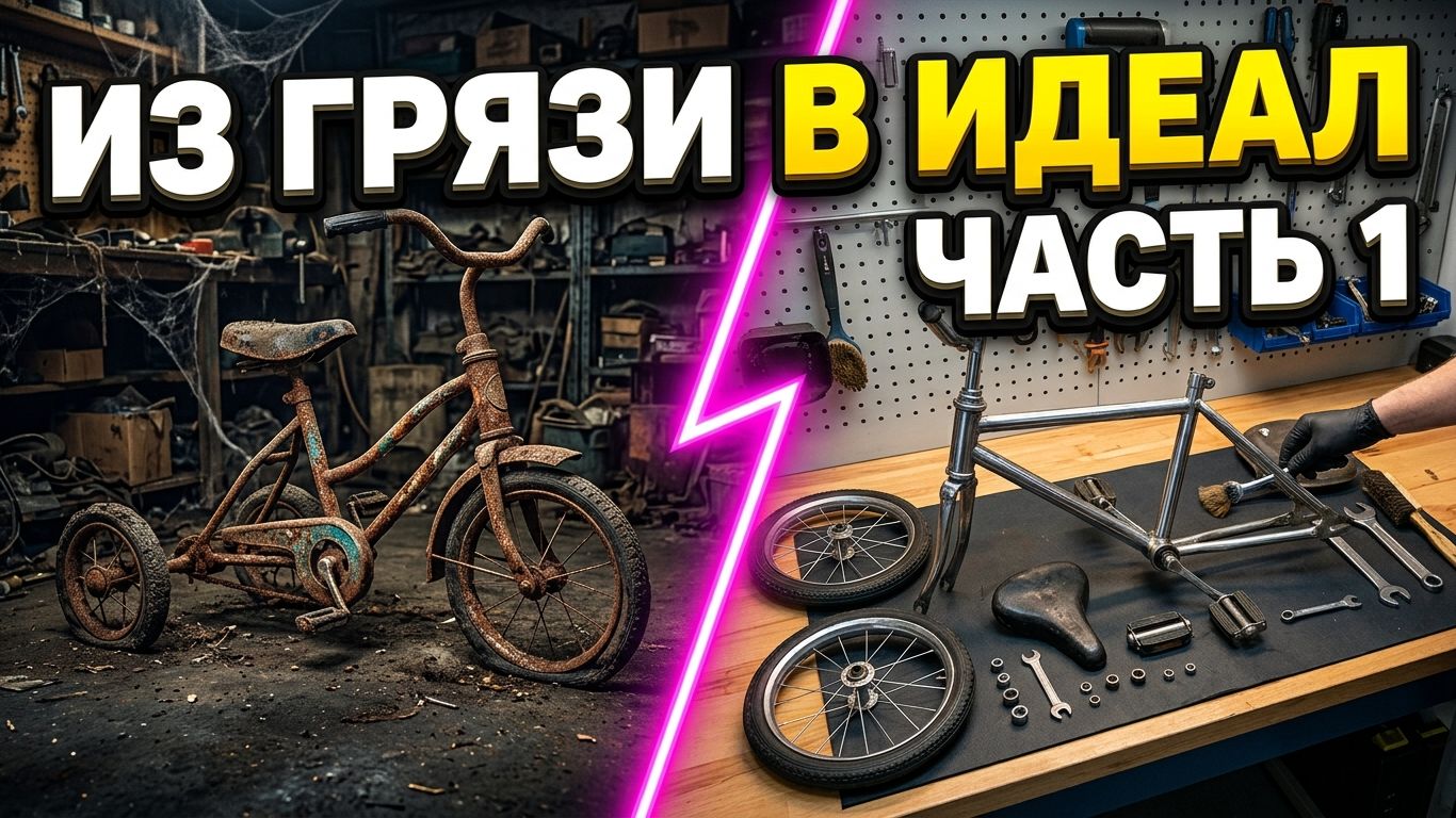 ⚙️ ИЗ РЖАВЧИНЫ В ИДЕАЛ: Реставрация очень старого детского велосипеда (Часть 1) 🚲