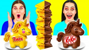 Челлендж. Шоколадная Еда vs Настоящая еда # Смешные Кулинарные Войны от Fun Challenge
