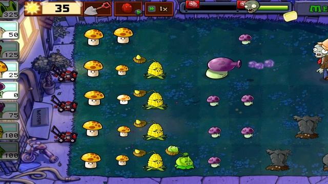 Plants Vs Zombies:Прохождения 3 уровня ночи
