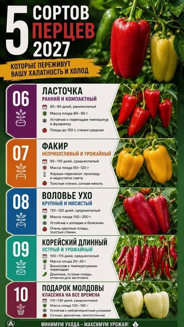 5 сортов перцев на 2027 год. Часть 2