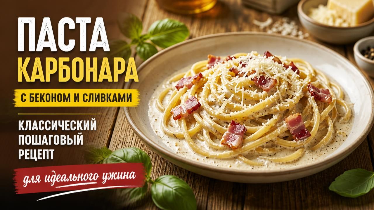 Паста карбонара с беконом и сливками классический пошаговый рецепт для идеального ужина