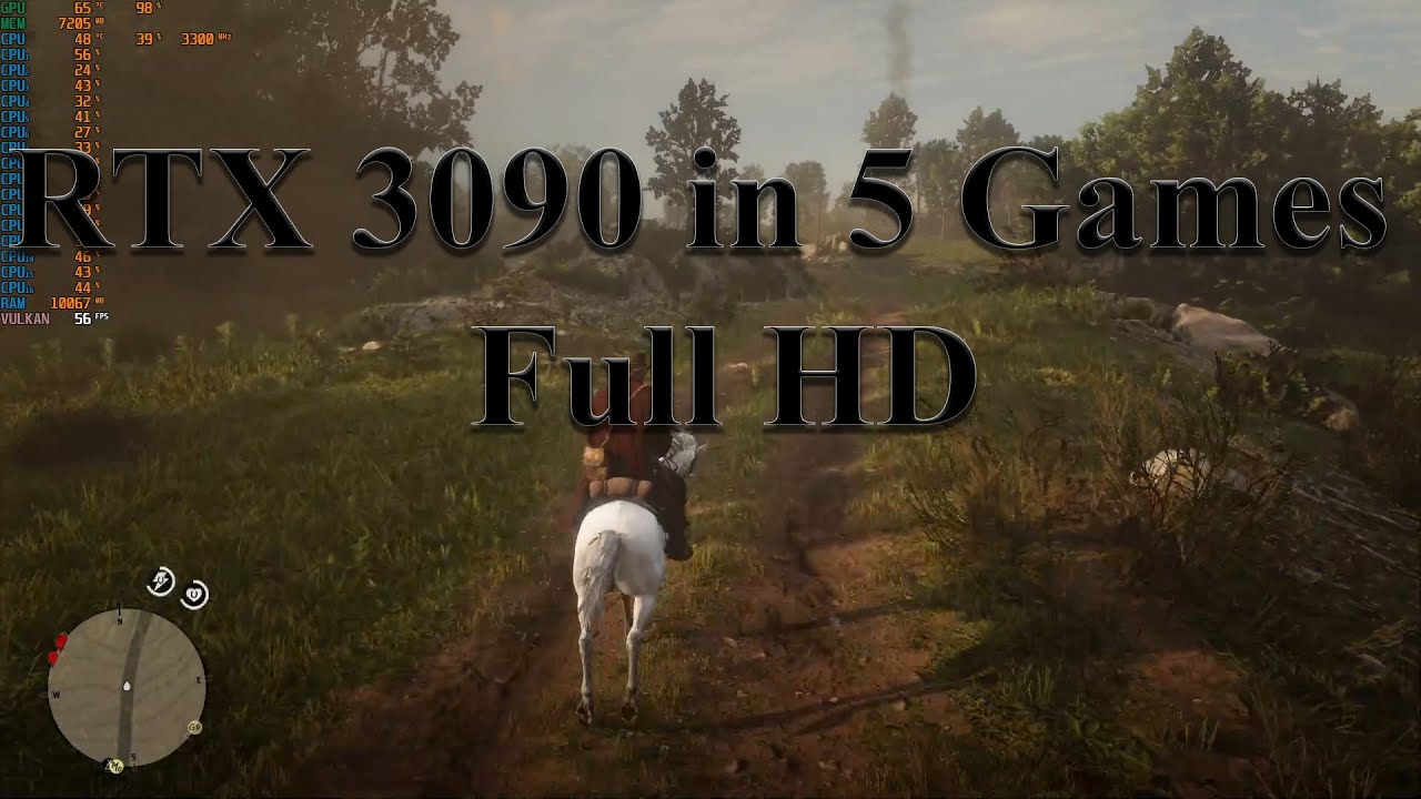 RTX 3090 24GB + Ryzen 7 2700 In 5 Games. Full HD