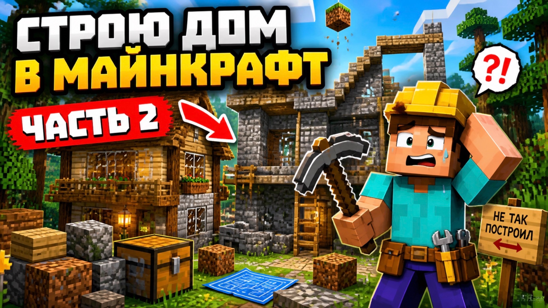 Строю дом в майнкрафт 2 часть