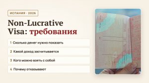 Non-Lucrative Visa Испании 2026: требования, документы, деньги, семья