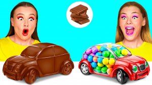Челлендж. Шоколадная Еда vs Настоящая еда # Удивительные Лайфхаки и Хитрости от Fun Challenge