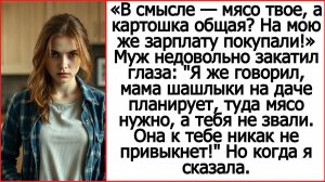 В смысле — мясо твое, а картошка общая? На мою же зарплату покупали! Истории из жизни про свекровь.