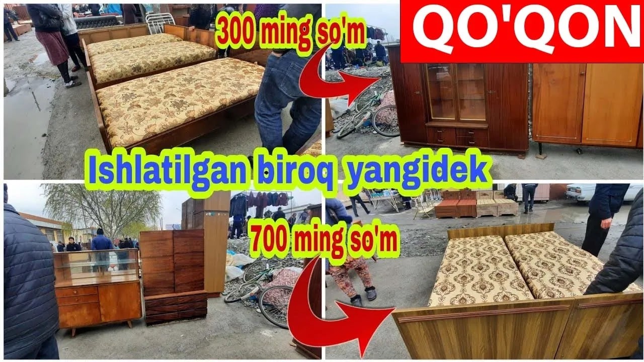 QO`QON ESKI BOZOR ISHLAGAN MEBEL NARXLARI