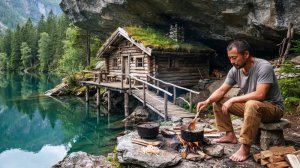 Жизнь в дикой природе 🌿 90 дней строительства, готовки и выживания на скале, бушикрафт