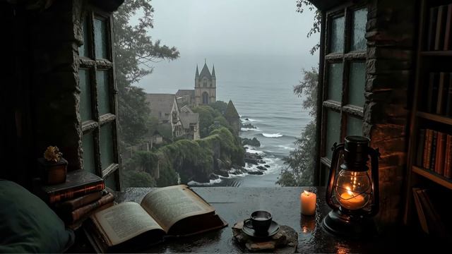 Victiorian Seaside Reading Nook | Nostalgic Piano | Rainy Dark Academia For Forgotten Evenings