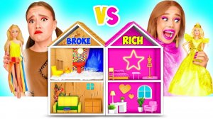 Строим Удивительный Кукольный Домик для Барби # Дорогой vs Дешевый Челлендж от Fun Challenge