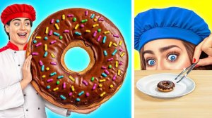 Челлендж Гигантская vs Крошечная еда от Multi DO Smile