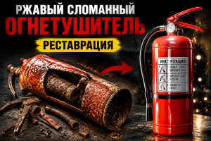 Реставрация ржавого старинного огнетушителя Pyrene