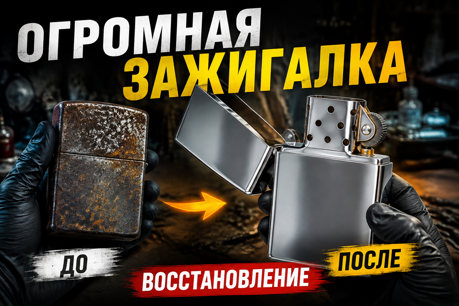 Реставрация огромной старинной зажигалки