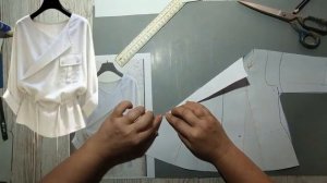 Моделирование. Блуза-жакет с асимметричным запахом и кулиской в стиле сафари-бохо. Выкройка № 2192.