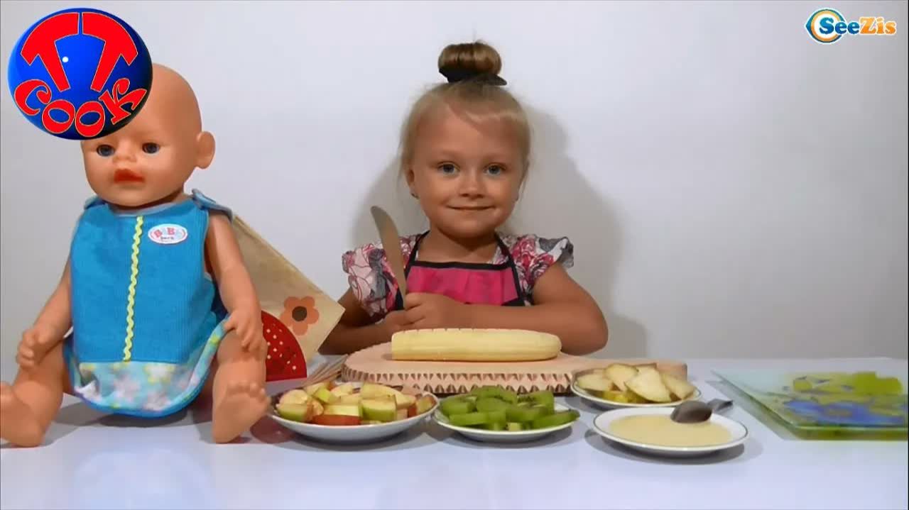✔ Baby Born Doll - Рецепт фруктового шашлыка для куклы Беби Борн   Fruit For My Doll  Сери