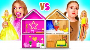 Строим Удивительный Кукольный Домик для Барби Дорогой vs Дешевый Челлендж # Смешные Челленджи F