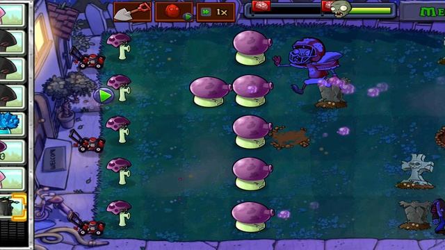 Plants Vs Zombies:Прохождение последнего уровня ночи